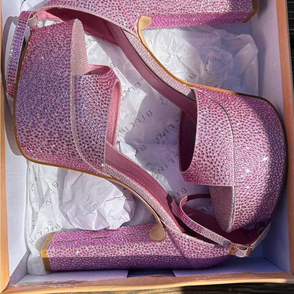 Pink Rhinestone Platform Heels - Picture 6 of 7